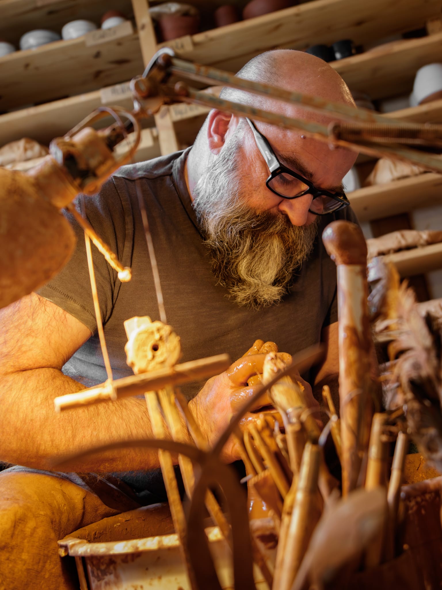 Peter Potter working in his Touques workshop