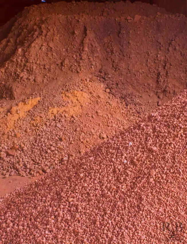 Raw material photographed for the historic Noron Stoneware product page